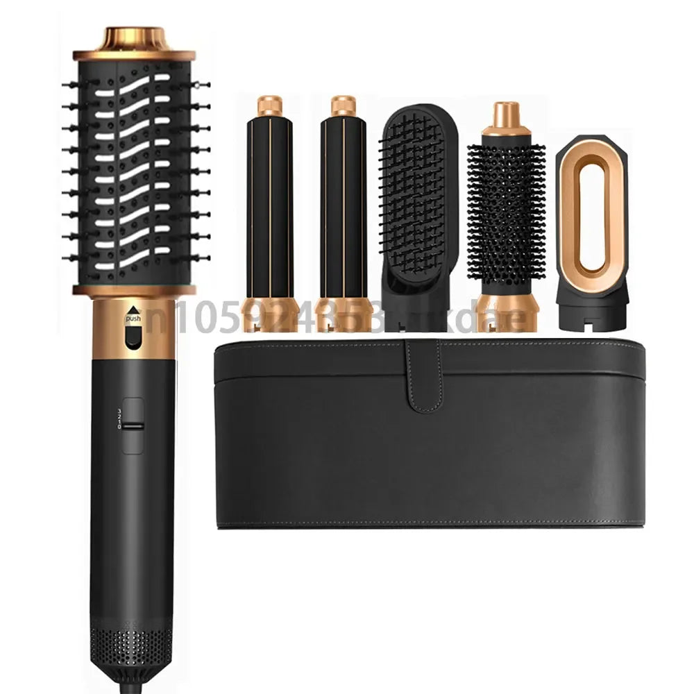 6 in 1 Hair Dryer One-Step Hot Air Comb Set Professional Air Styling Curling Iron Hair Straightener Styling Tool Hair Dryer