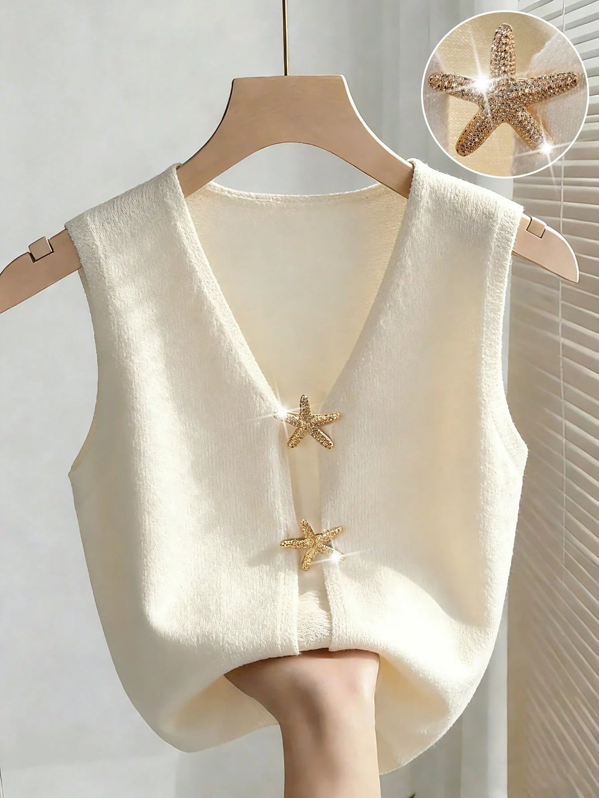 Women'S Knitted Vest Cardigan Deep V-Neck Sleeveless La Gran Style Suitable for Women'S Daily and Casual Wear