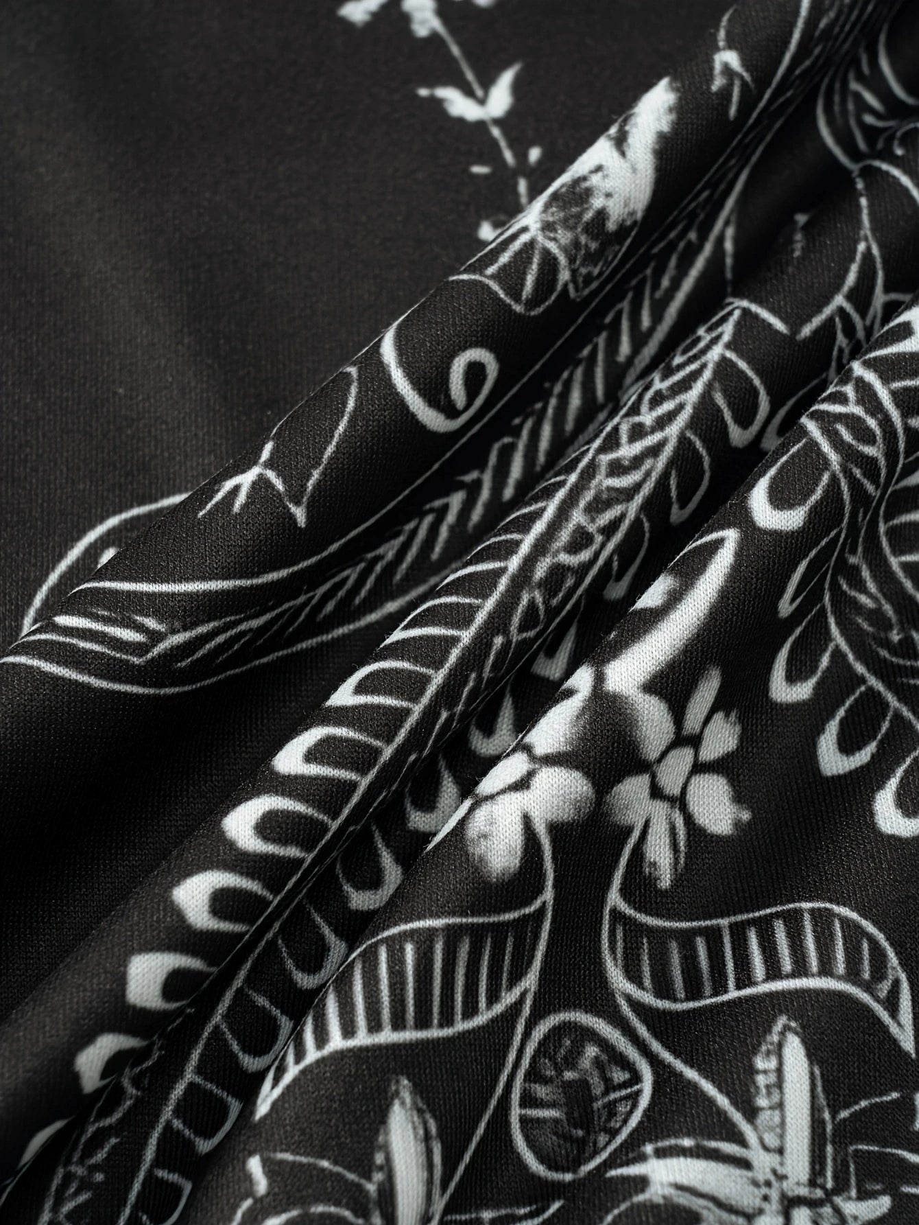 Printed Design Summer Vacation Style Black and White Paisley Pattern Pattern Content round Neck Spaghetti Strap Dress