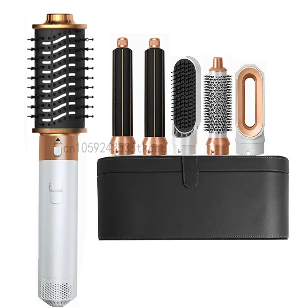 6 in 1 Hair Dryer One-Step Hot Air Comb Set Professional Air Styling Curling Iron Hair Straightener Styling Tool Hair Dryer