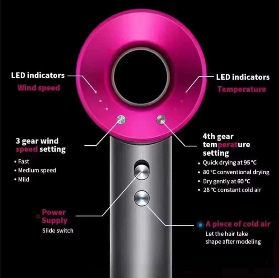 Super Hair Dryer Leafless Hair Dryer Personal Hair Care Styling Negative Ion Tool Constant Anion Electric Hair Dryers