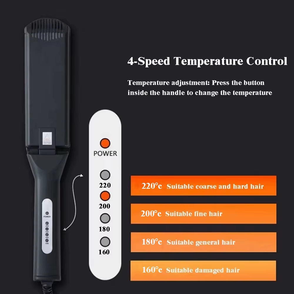 Professional Ceramic Corrugated Iron Electric Curling Crimped Wide Plates Beauty Hair Iron for Hair Wave Corrugation Flat Irons