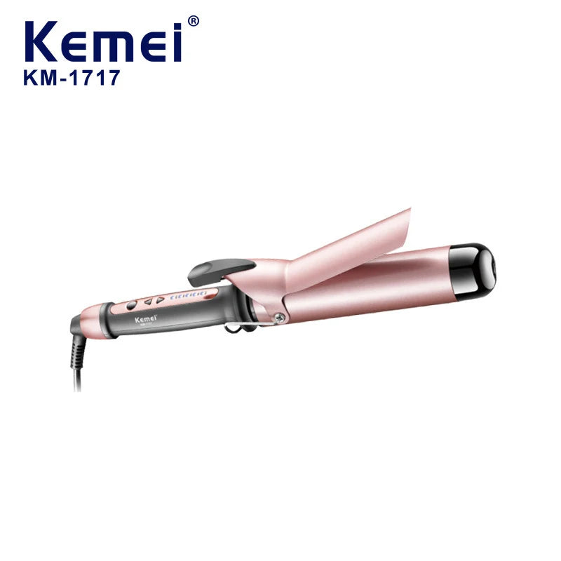 KM-1717 Electric Curling Iron for Women Temperature Control Ceramic Hair Protecting Curler Home Use Styling Tool