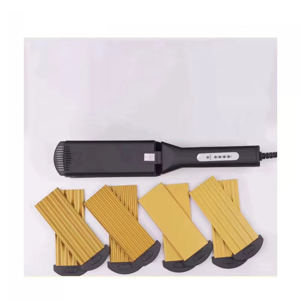 Professional Ceramic Corrugated Iron Electric Curling Crimped Wide Plates Beauty Hair Iron for Hair Wave Corrugation Flat Irons