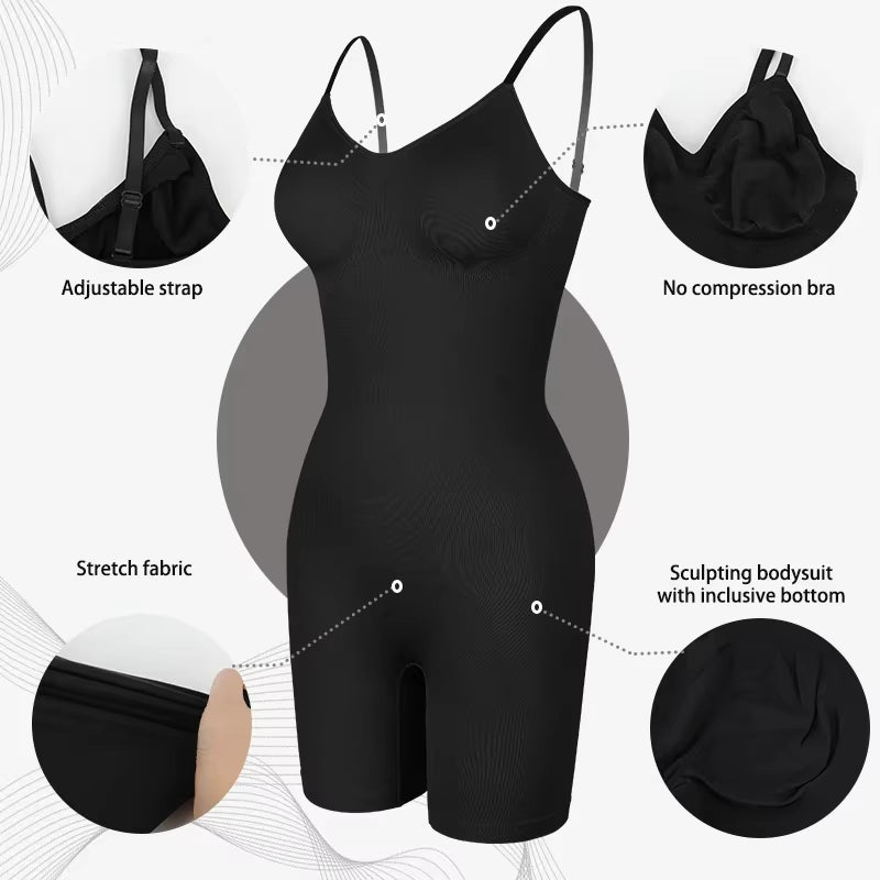 New Bodysuit Shapewear Women Tank Top Tummy Control Full Body Shaper anti Chafing Shorts Slimming Waist Trainer Butt Lifter